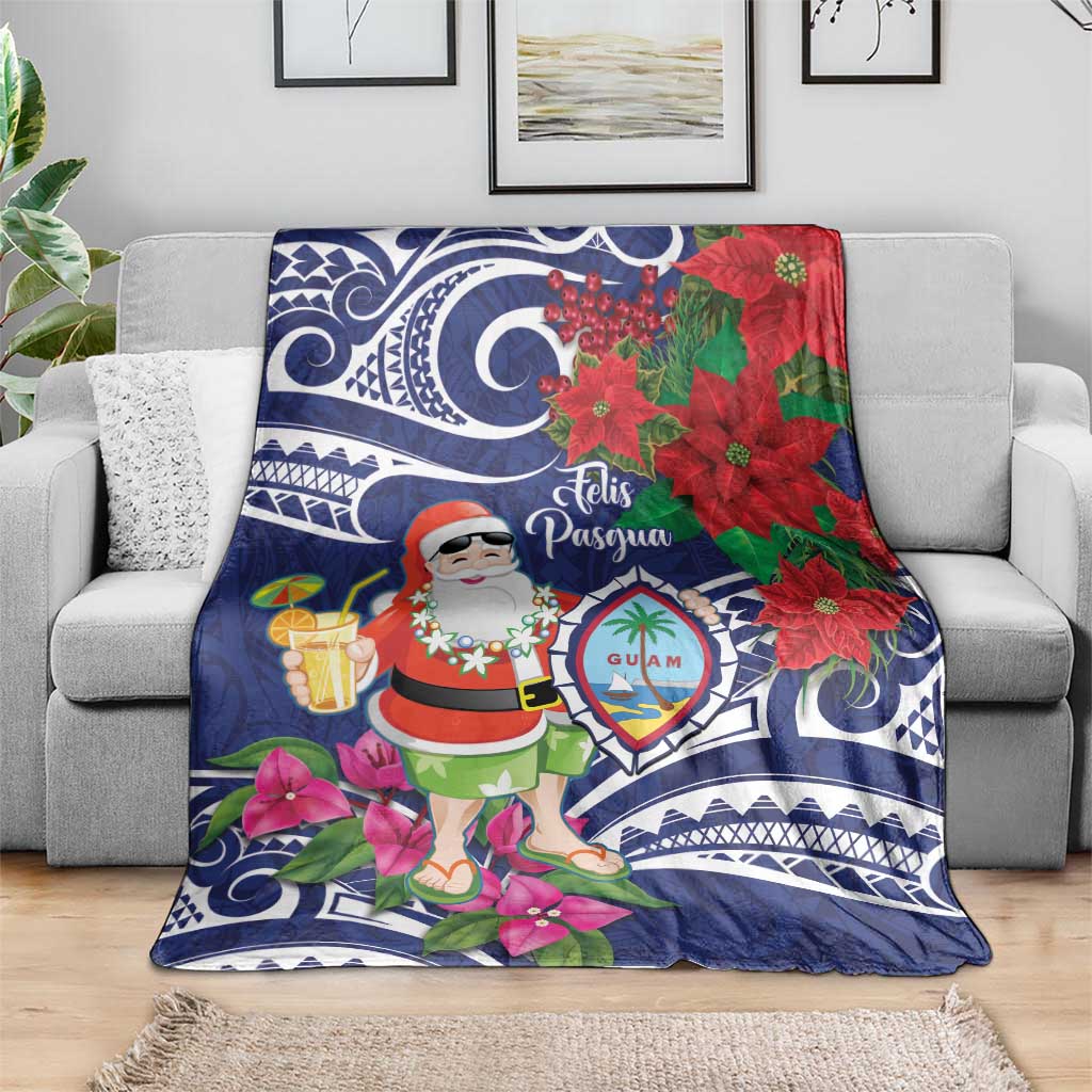 Guam Christmas Blanket Poinsettia With Bougainvillea - Felis Pasgua! LT14 - Polynesian Pride