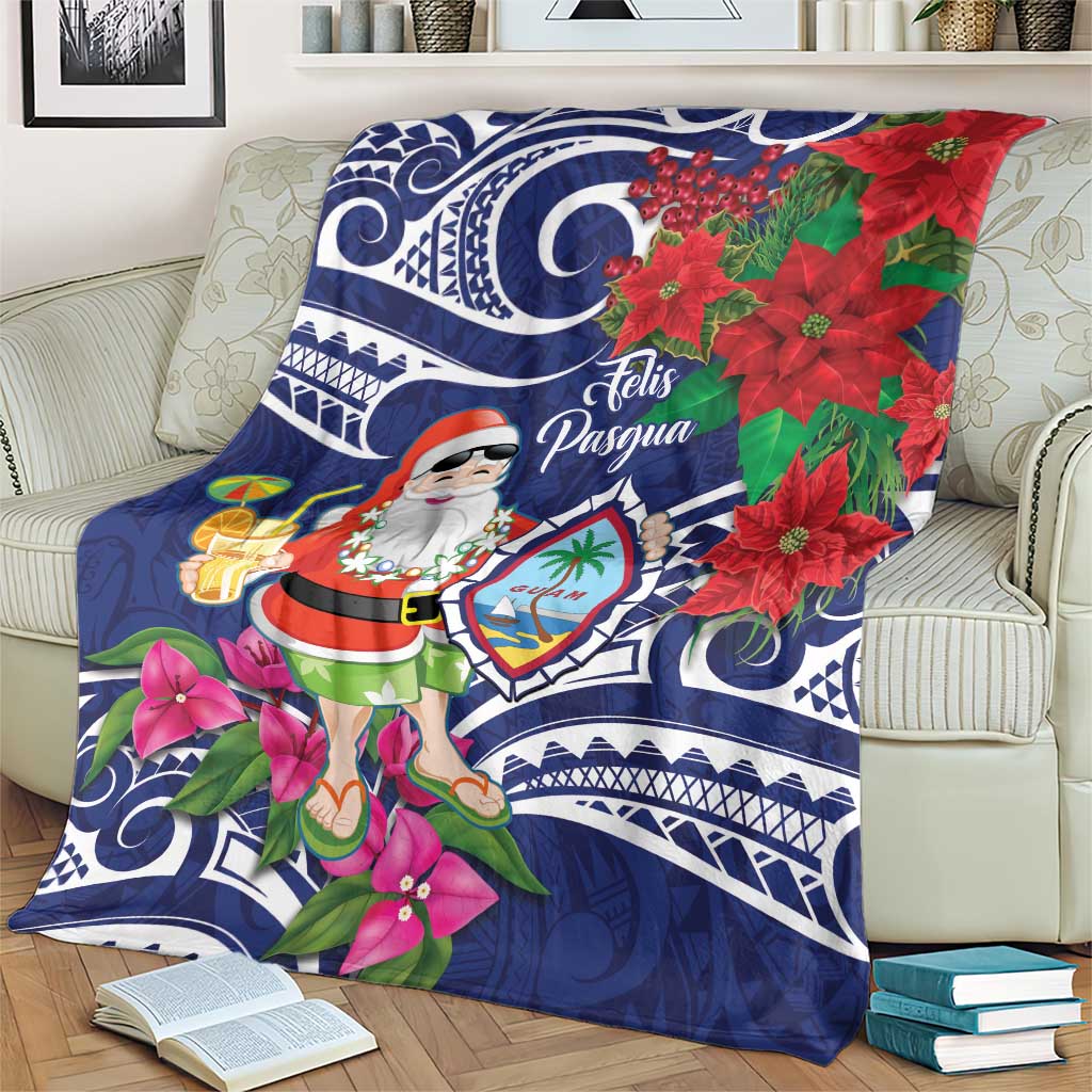 Guam Christmas Blanket Poinsettia With Bougainvillea - Felis Pasgua! LT14 - Polynesian Pride