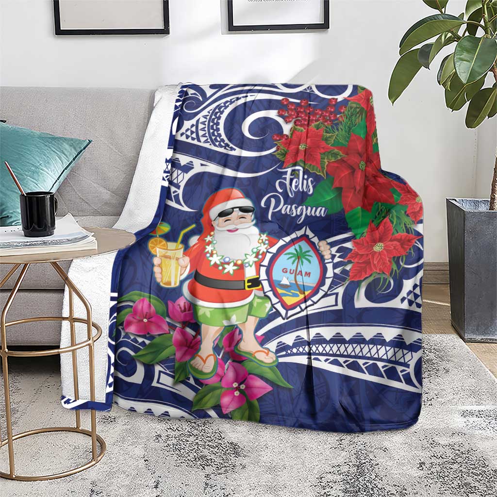 Guam Christmas Blanket Poinsettia With Bougainvillea - Felis Pasgua! LT14 - Polynesian Pride