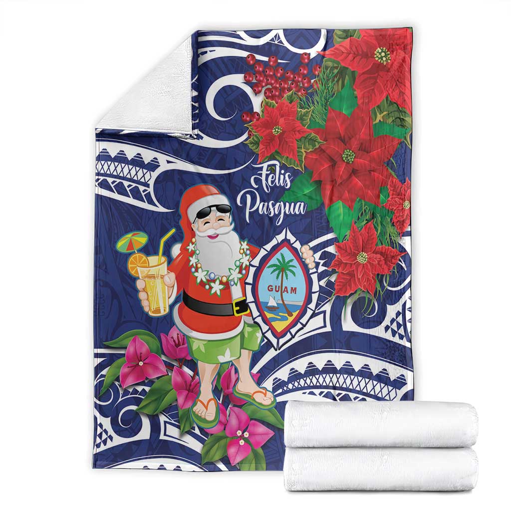 Guam Christmas Blanket Poinsettia With Bougainvillea - Felis Pasgua! LT14 - Polynesian Pride