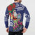 Guam Christmas Button Sweatshirt Poinsettia With Bougainvillea - Felis Pasgua!