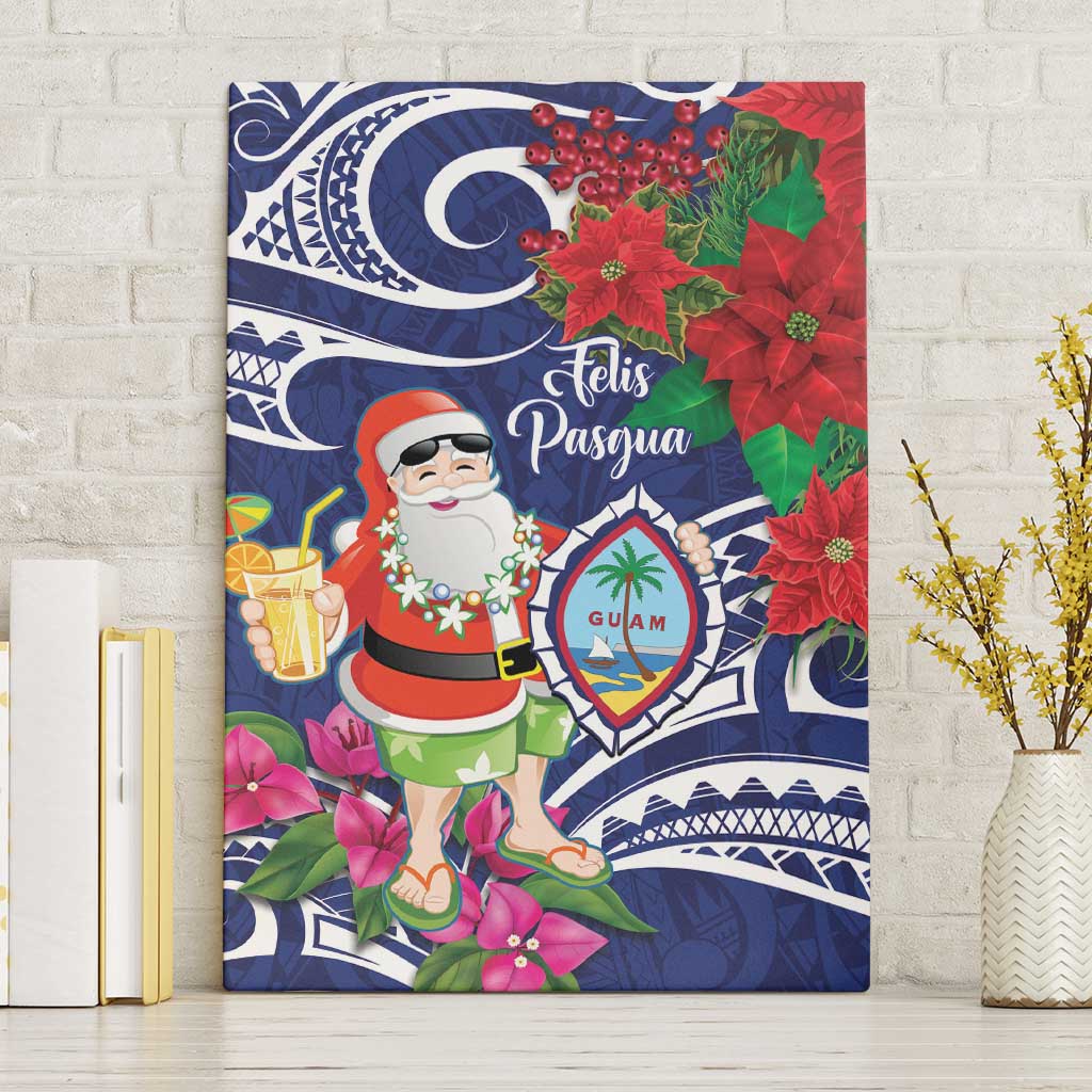 Guam Christmas Canvas Wall Art Poinsettia With Bougainvillea - Felis Pasgua!