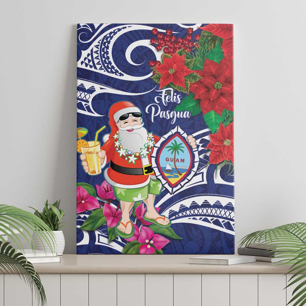 Guam Christmas Canvas Wall Art Poinsettia With Bougainvillea - Felis Pasgua! LT14 - Polynesian Pride
