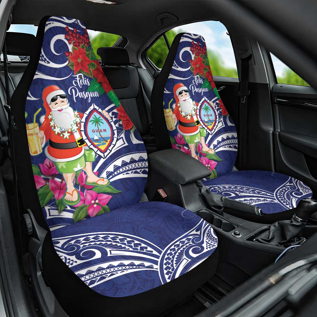 Guam Christmas Car Seat Cover Poinsettia With Bougainvillea - Felis Pasgua!