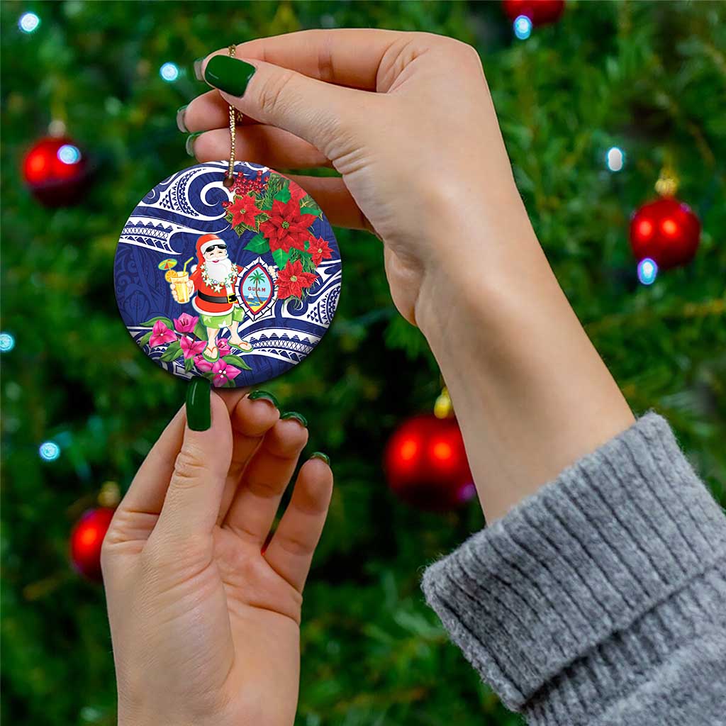 Guam Christmas Ceramic Ornament Poinsettia With Bougainvillea - Felis Pasgua! LT14 - Polynesian Pride