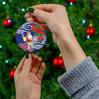 Guam Christmas Ceramic Ornament Poinsettia With Bougainvillea - Felis Pasgua! LT14 - Polynesian Pride