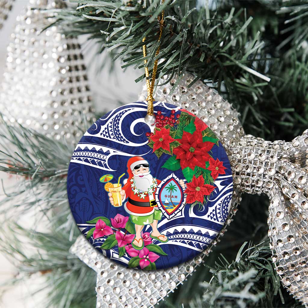 Guam Christmas Ceramic Ornament Poinsettia With Bougainvillea - Felis Pasgua! LT14 - Polynesian Pride