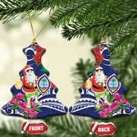 Guam Christmas Ceramic Ornament Poinsettia With Bougainvillea - Felis Pasgua! LT14 Christmas Tree Blue - Polynesian Pride