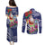 Guam Christmas Couples Matching Puletasi and Long Sleeve Button Shirt Poinsettia With Bougainvillea - Felis Pasgua!