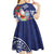 Guam Christmas Kid Short Sleeve Dress Poinsettia With Bougainvillea - Felis Pasgua!