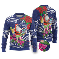 Guam Christmas Ugly Christmas Sweater Poinsettia With Bougainvillea - Felis Pasgua!