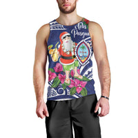 Guam Christmas Men Tank Top Poinsettia With Bougainvillea - Felis Pasgua! LT14 - Polynesian Pride