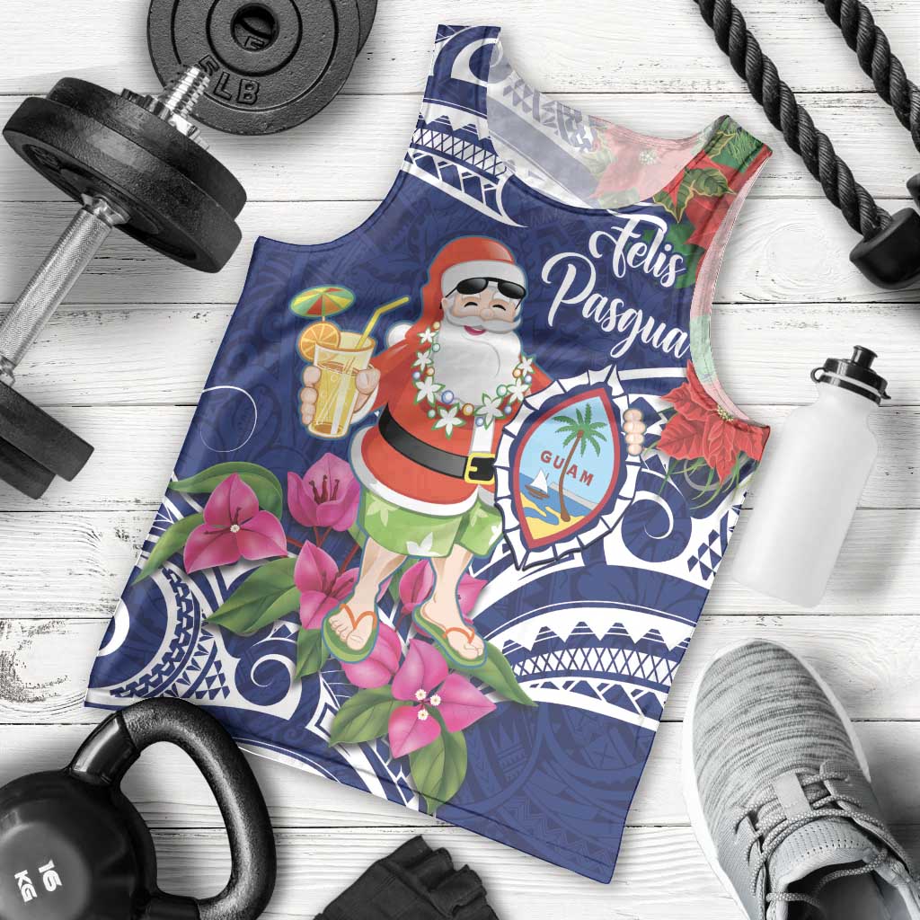 Guam Christmas Men Tank Top Poinsettia With Bougainvillea - Felis Pasgua! LT14 - Polynesian Pride