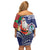 Guam Christmas Off Shoulder Short Dress Poinsettia With Bougainvillea - Felis Pasgua!