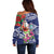 Guam Christmas Off Shoulder Sweater Poinsettia With Bougainvillea - Felis Pasgua!