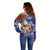 Guam Christmas Off Shoulder Sweater Poinsettia With Bougainvillea - Felis Pasgua!