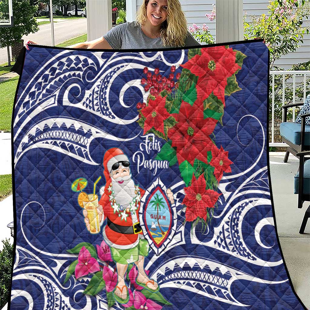 Guam Christmas Quilt Poinsettia With Bougainvillea - Felis Pasgua!