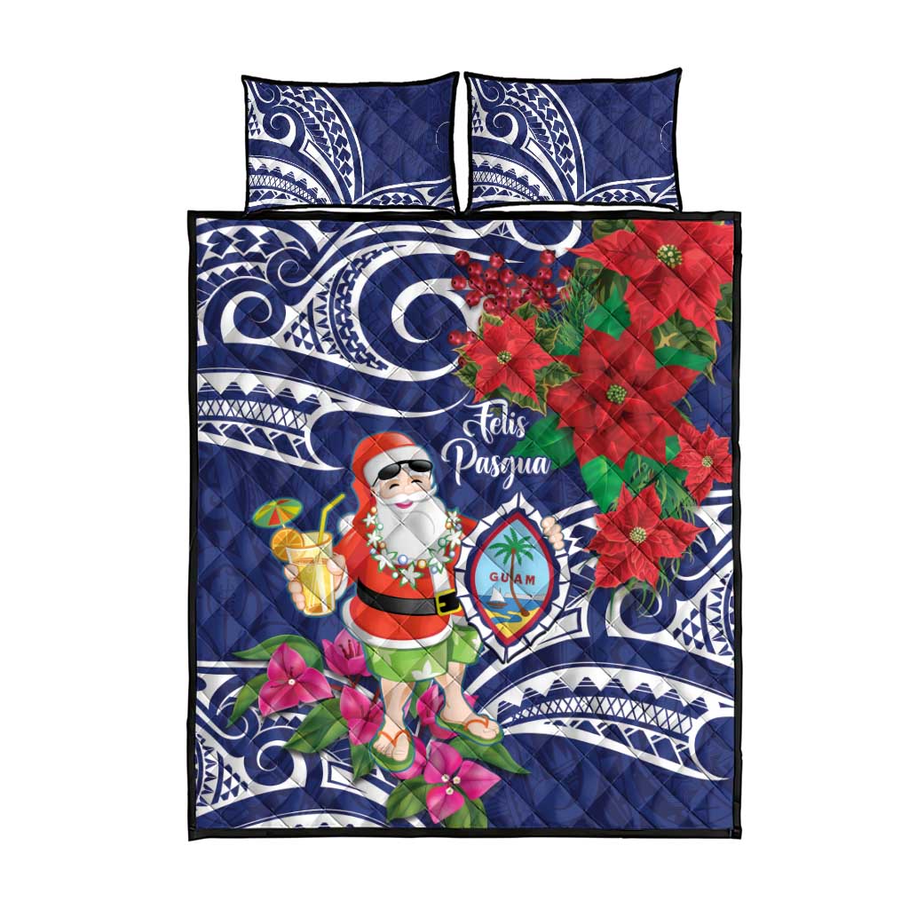 Guam Christmas Quilt Bed Set Poinsettia With Bougainvillea - Felis Pasgua! LT14 - Polynesian Pride