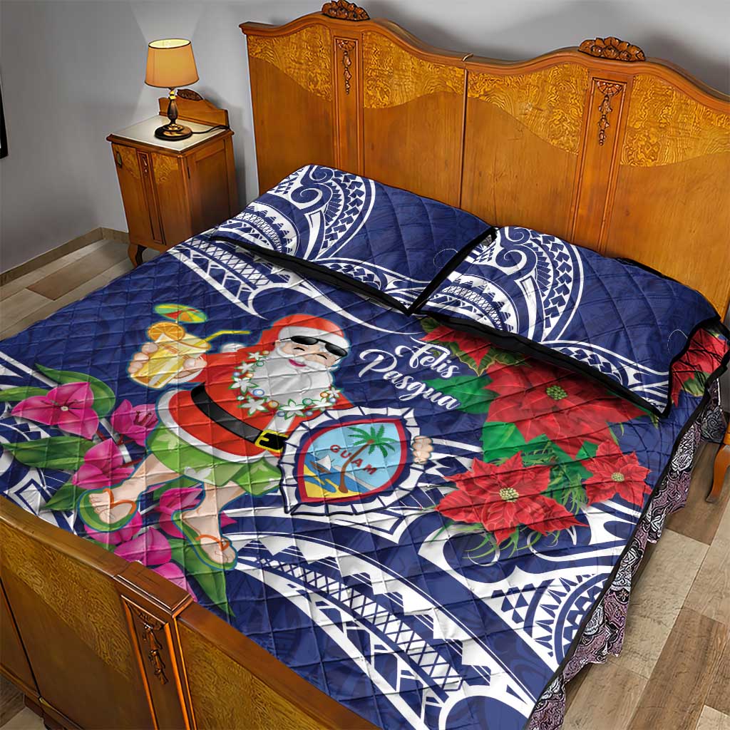 Guam Christmas Quilt Bed Set Poinsettia With Bougainvillea - Felis Pasgua! LT14 - Polynesian Pride