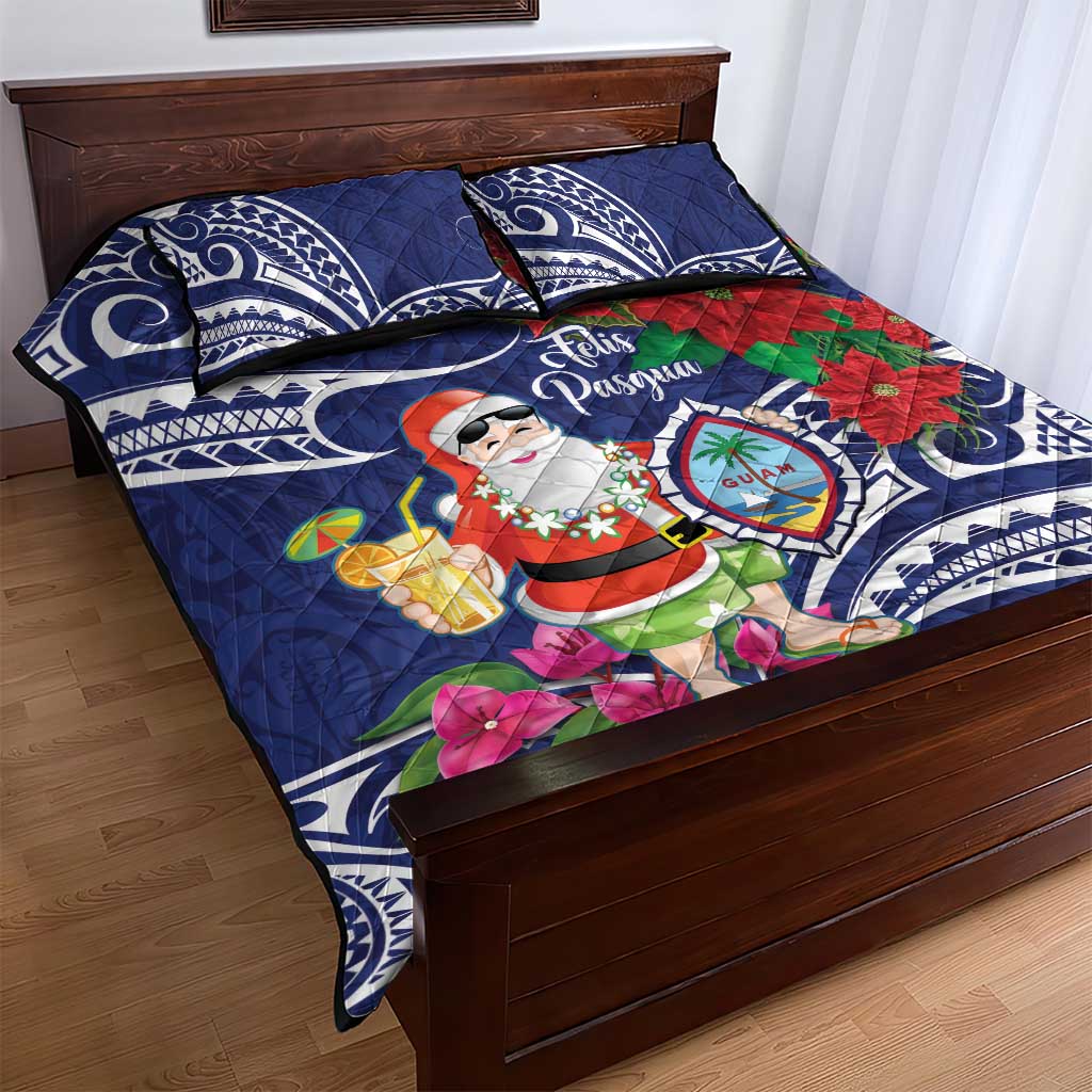 Guam Christmas Quilt Bed Set Poinsettia With Bougainvillea - Felis Pasgua! LT14 - Polynesian Pride
