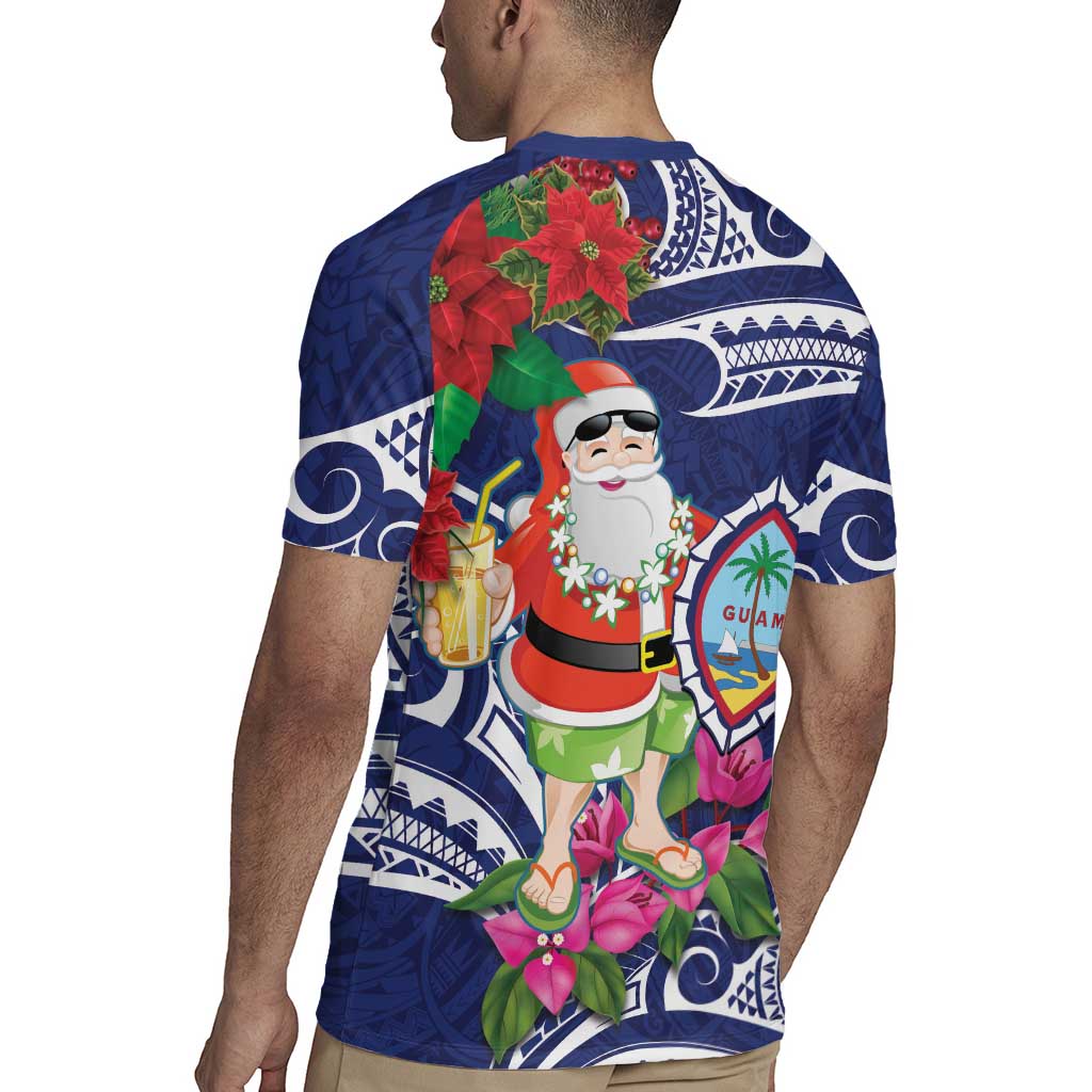 Guam Christmas Rugby Jersey Poinsettia With Bougainvillea - Felis Pasgua! LT14 - Polynesian Pride