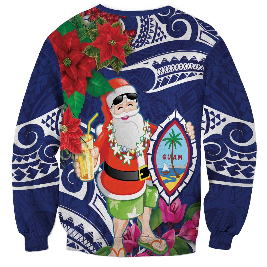 Guam Christmas Sweatshirt Poinsettia With Bougainvillea - Felis Pasgua! LT14 - Polynesian Pride