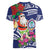 Guam Christmas Women V-Neck T-Shirt Poinsettia With Bougainvillea - Felis Pasgua!