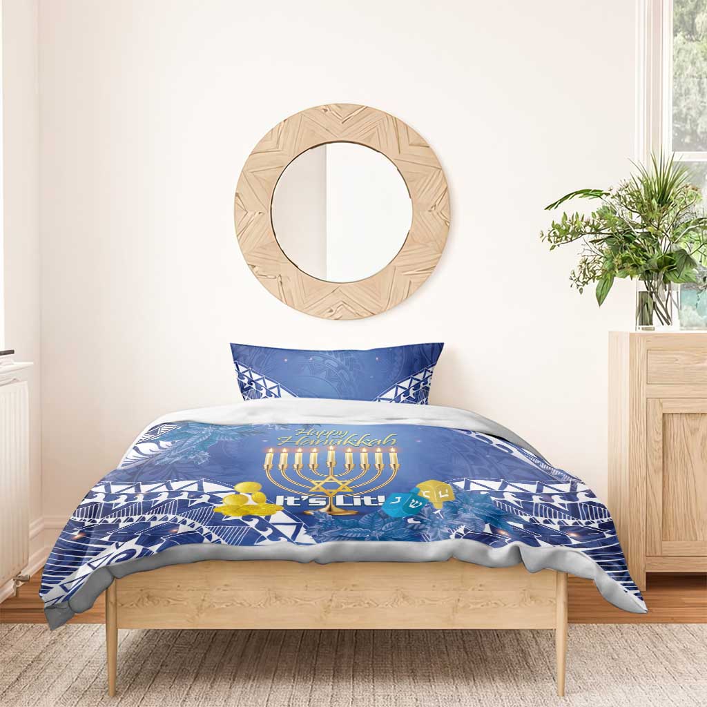 Hanukkah Jewish Festival Bedding Set It's Lit - Polynesian Pattern