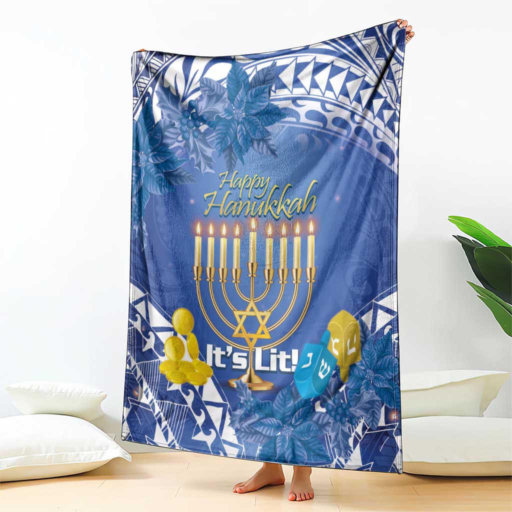 Hanukkah Jewish Festival Blanket It's Lit - Polynesian Pattern LT14 - Polynesian Pride