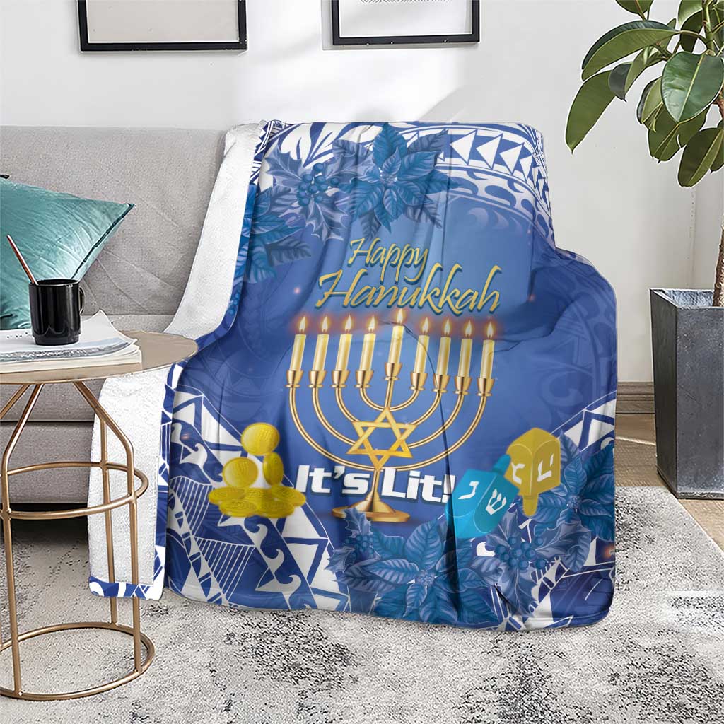 Hanukkah Jewish Festival Blanket It's Lit - Polynesian Pattern LT14 - Polynesian Pride