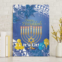 Hanukkah Jewish Festival Canvas Wall Art It's Lit - Polynesian Pattern LT14 Without Frame Blue - Polynesian Pride