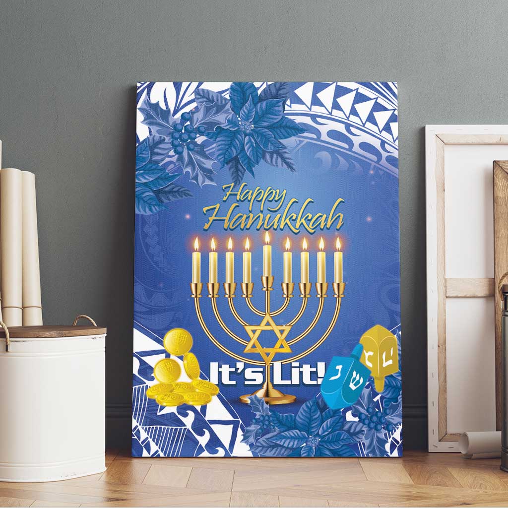 Hanukkah Jewish Festival Canvas Wall Art It's Lit - Polynesian Pattern LT14 - Polynesian Pride