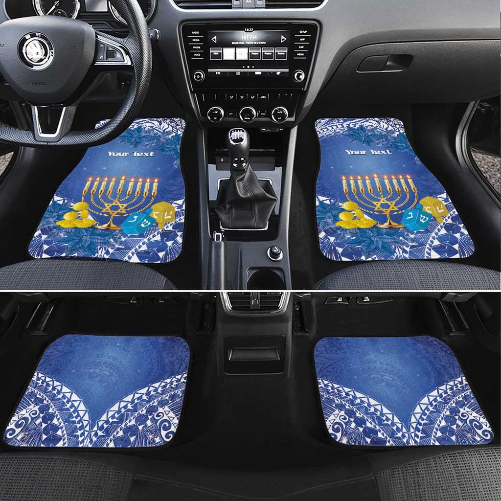 Hanukkah Jewish Festival Car Mats It's Lit - Polynesian Pattern LT14 Set 4pcs Blue - Polynesian Pride