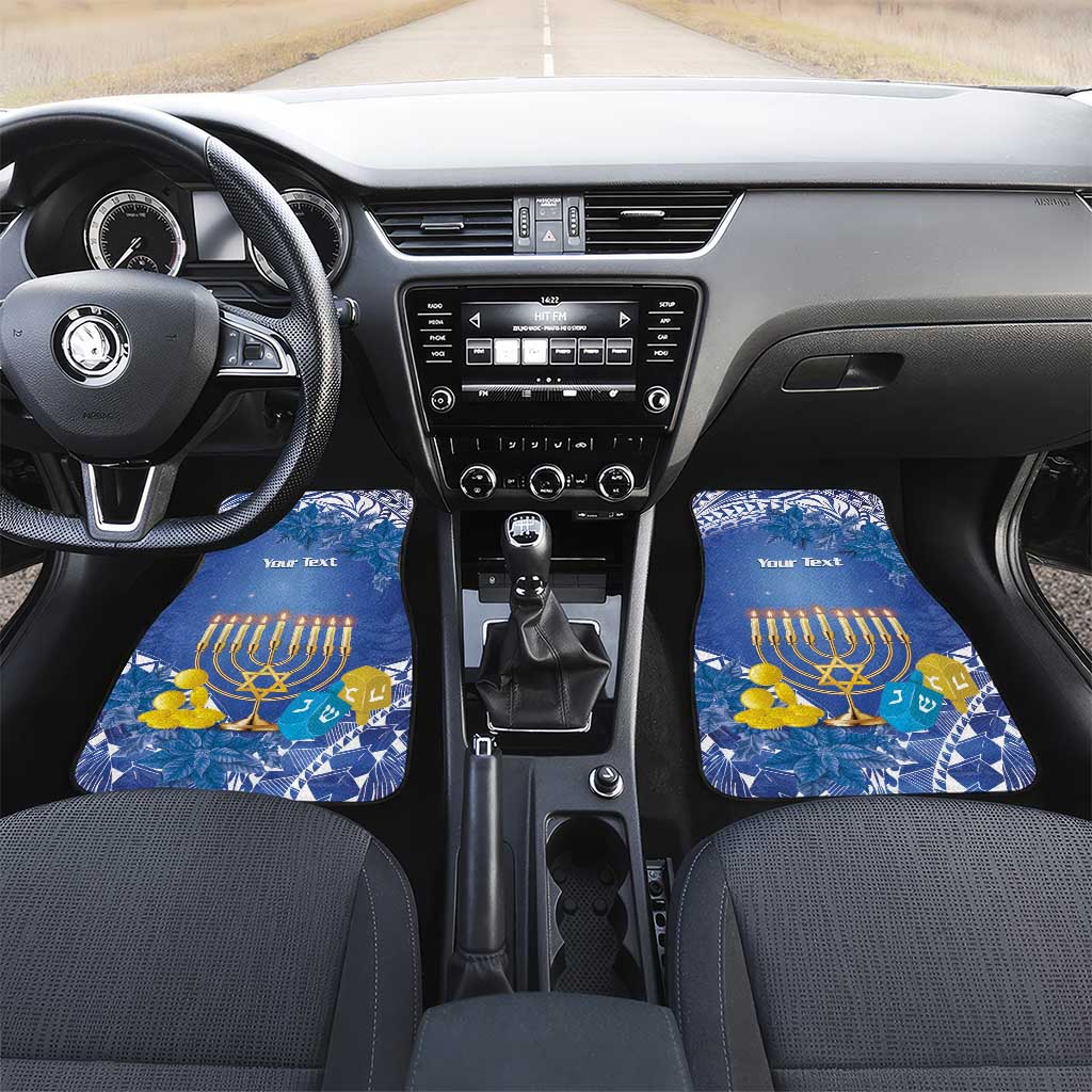 Hanukkah Jewish Festival Car Mats It's Lit - Polynesian Pattern LT14 Set 2pcs - Front Blue - Polynesian Pride