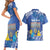 Personalised Hanukkah Jewish Festival Couples Matching Short Sleeve Bodycon Dress and Hawaiian Shirt It's Lit - Polynesian Pattern