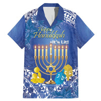 Personalised Hanukkah Jewish Festival Family Matching Mermaid Dress and Hawaiian Shirt It's Lit - Polynesian Pattern