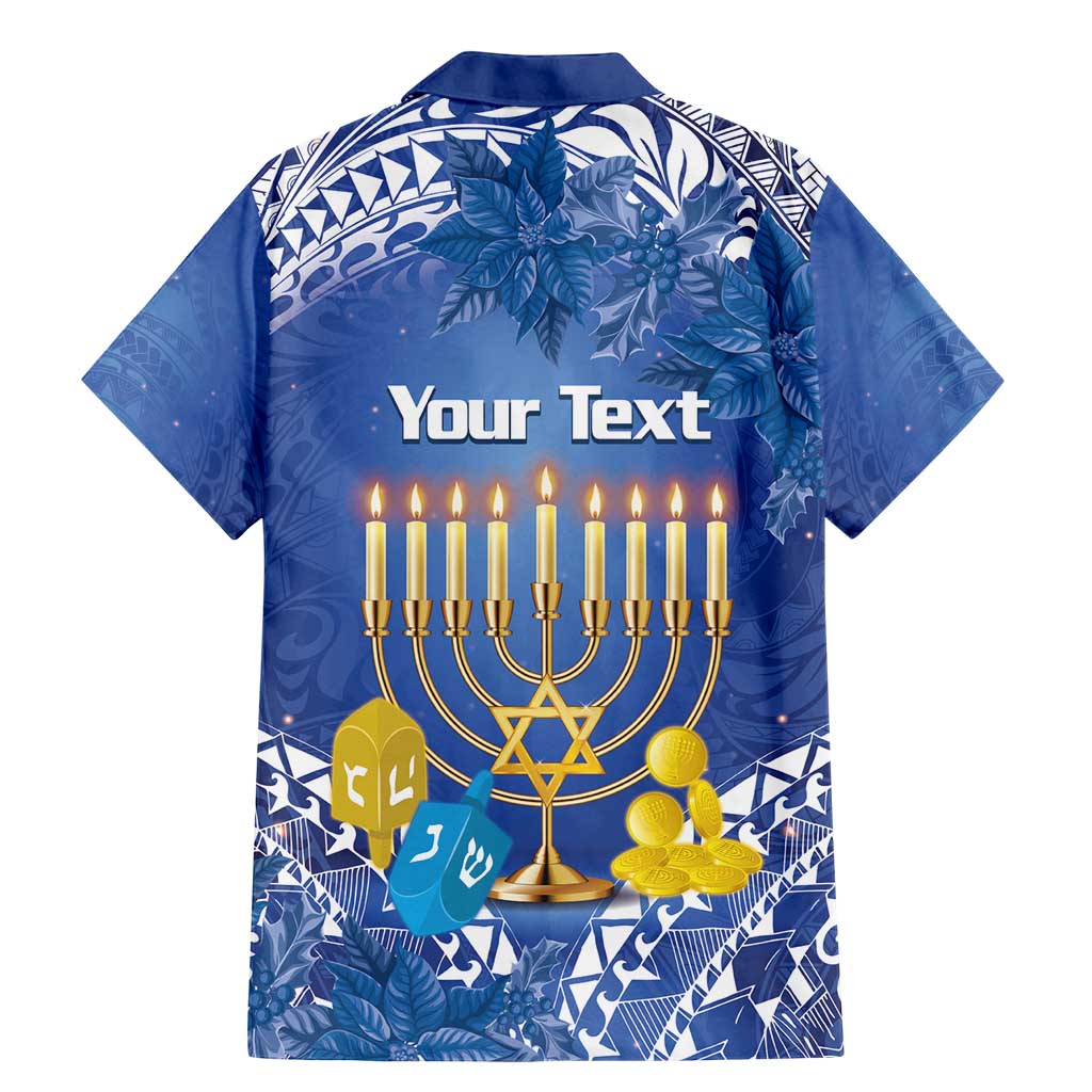 Personalised Hanukkah Jewish Festival Family Matching Mermaid Dress and Hawaiian Shirt It's Lit - Polynesian Pattern