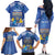 Personalised Hanukkah Jewish Festival Family Matching Off The Shoulder Long Sleeve Dress and Hawaiian Shirt It's Lit - Polynesian Pattern