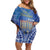 Personalised Hanukkah Jewish Festival Family Matching Off Shoulder Short Dress and Hawaiian Shirt It's Lit - Polynesian Pattern