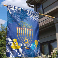 Hanukkah Jewish Festival Garden Flag It's Lit - Polynesian Pattern LT14 - Polynesian Pride