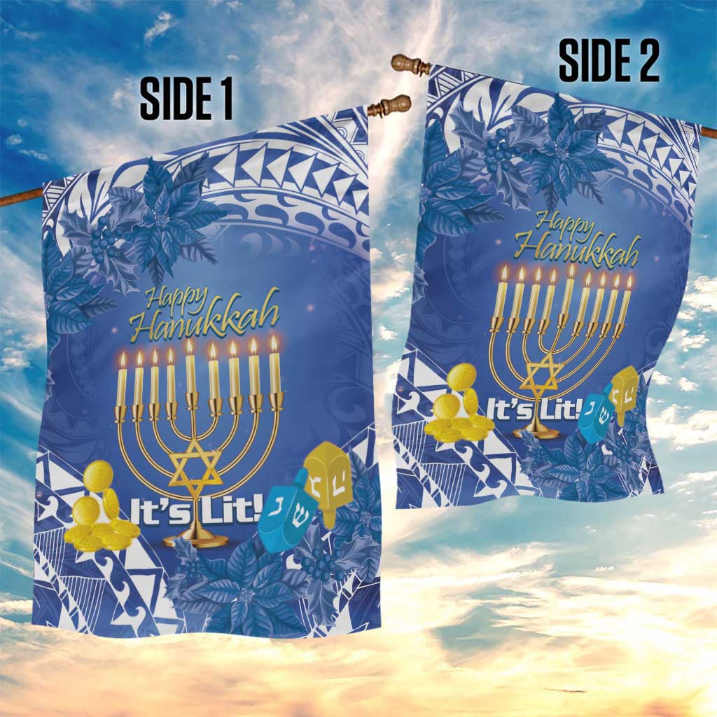 Hanukkah Jewish Festival Garden Flag It's Lit - Polynesian Pattern LT14 - Polynesian Pride
