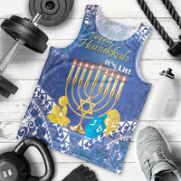 Personalised Hanukkah Jewish Festival Men Tank Top It's Lit - Polynesian Pattern LT14 - Polynesian Pride