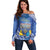 Personalised Hanukkah Jewish Festival Off Shoulder Sweater It's Lit - Polynesian Pattern