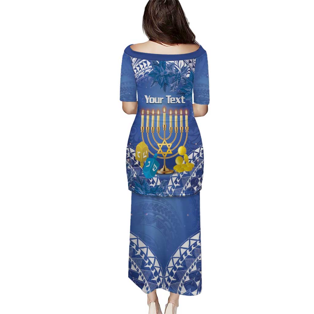 Personalised Hanukkah Jewish Festival Puletasi It's Lit - Polynesian Pattern LT14 - Polynesian Pride