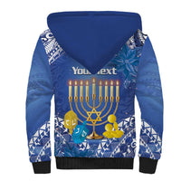 Personalised Hanukkah Jewish Festival Sherpa Hoodie It's Lit - Polynesian Pattern LT14 - Polynesian Pride
