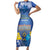 Personalised Hanukkah Jewish Festival Short Sleeve Bodycon Dress It's Lit - Polynesian Pattern