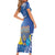 Personalised Hanukkah Jewish Festival Short Sleeve Bodycon Dress It's Lit - Polynesian Pattern