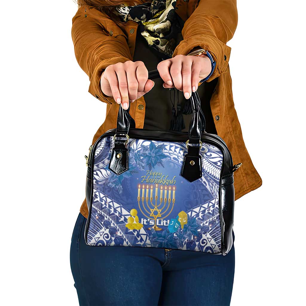 Hanukkah Jewish Festival Shoulder Handbag It's Lit - Polynesian Pattern