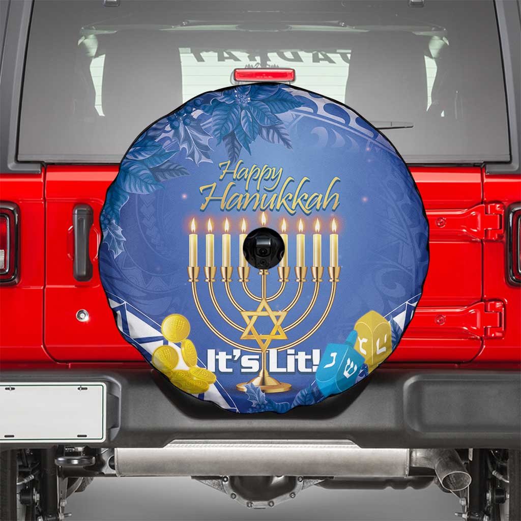 Hanukkah Jewish Festival Spare Tire Cover It's Lit - Polynesian Pattern LT14 - Polynesian Pride