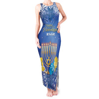 Personalised Hanukkah Jewish Festival Tank Maxi Dress It's Lit - Polynesian Pattern LT14 Women Blue - Polynesian Pride